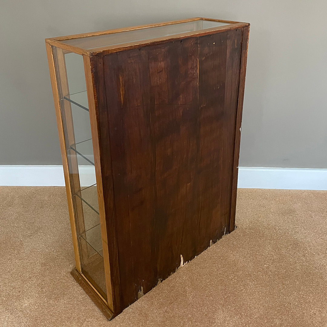 F. Maund & E. Berg Glass & Oak Shop Display Cabinet 1910 ANTIQUE