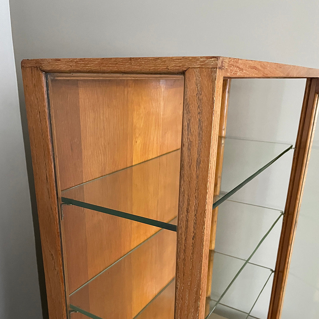 F. Maund & E. Berg Glass & Oak Shop Display Cabinet 1910 ANTIQUE