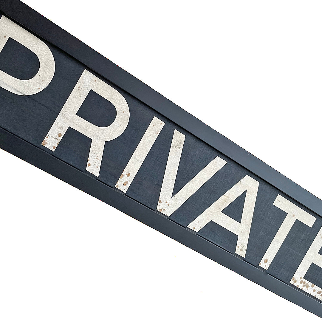 Framed Original Bus Blind PRIVATE Destination Sign 1950's VINTAGE