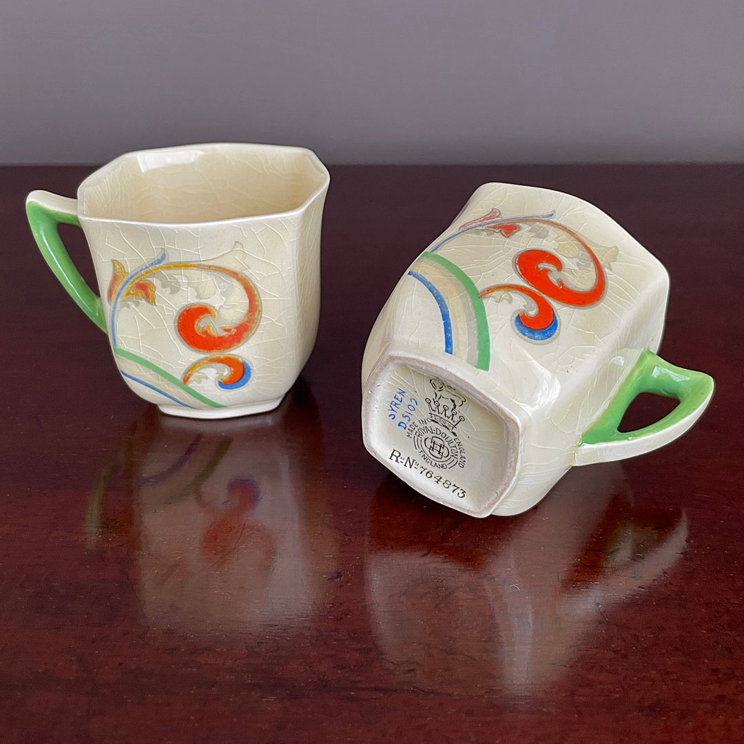 Royal Doulton Syren Duveen Coffee Set For Six Art Deco 1930's VINTAGE