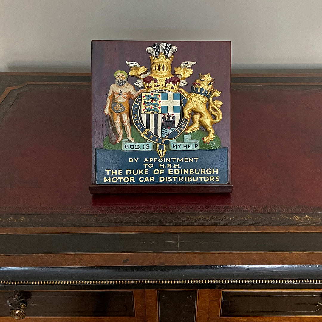 Royal Warrant Coat Of Arms Duke Of Edinburgh Motor Car Distributors 1950's VINTAGE