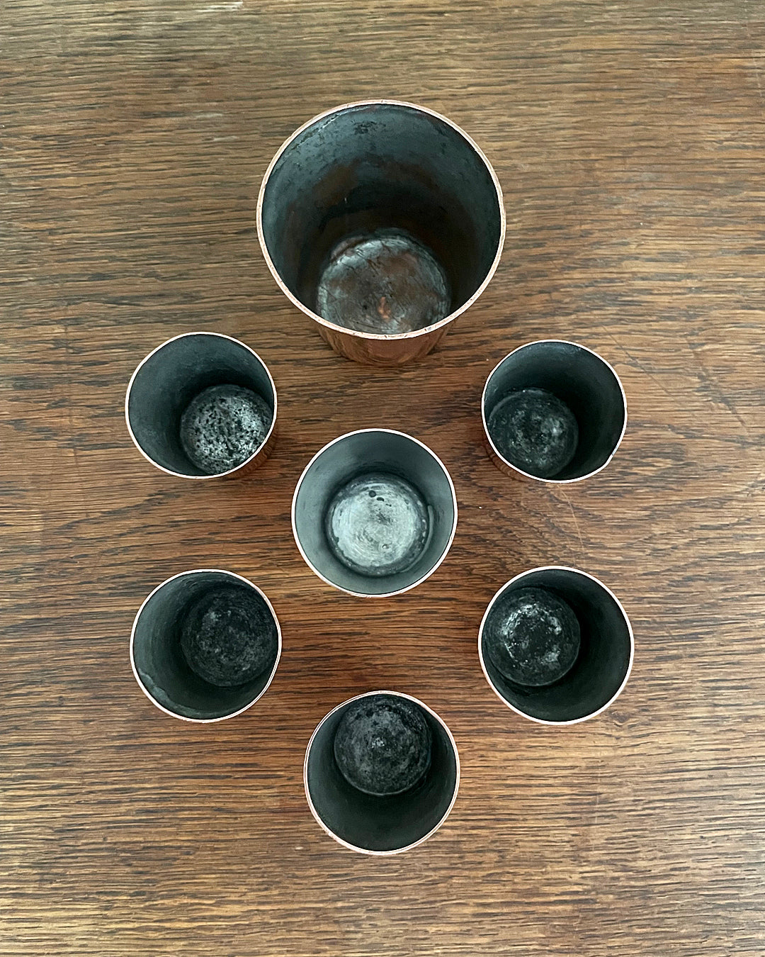 Set of Miniature Dariole Copper Moulds Early 20th Century ANTIQUE