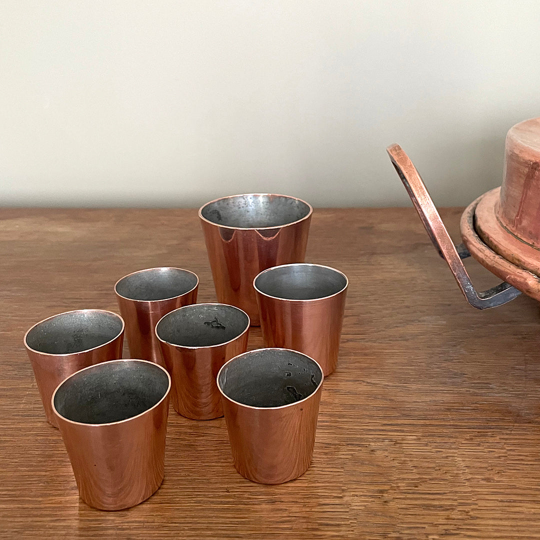 Set of Miniature Dariole Copper Moulds Early 20th Century ANTIQUE
