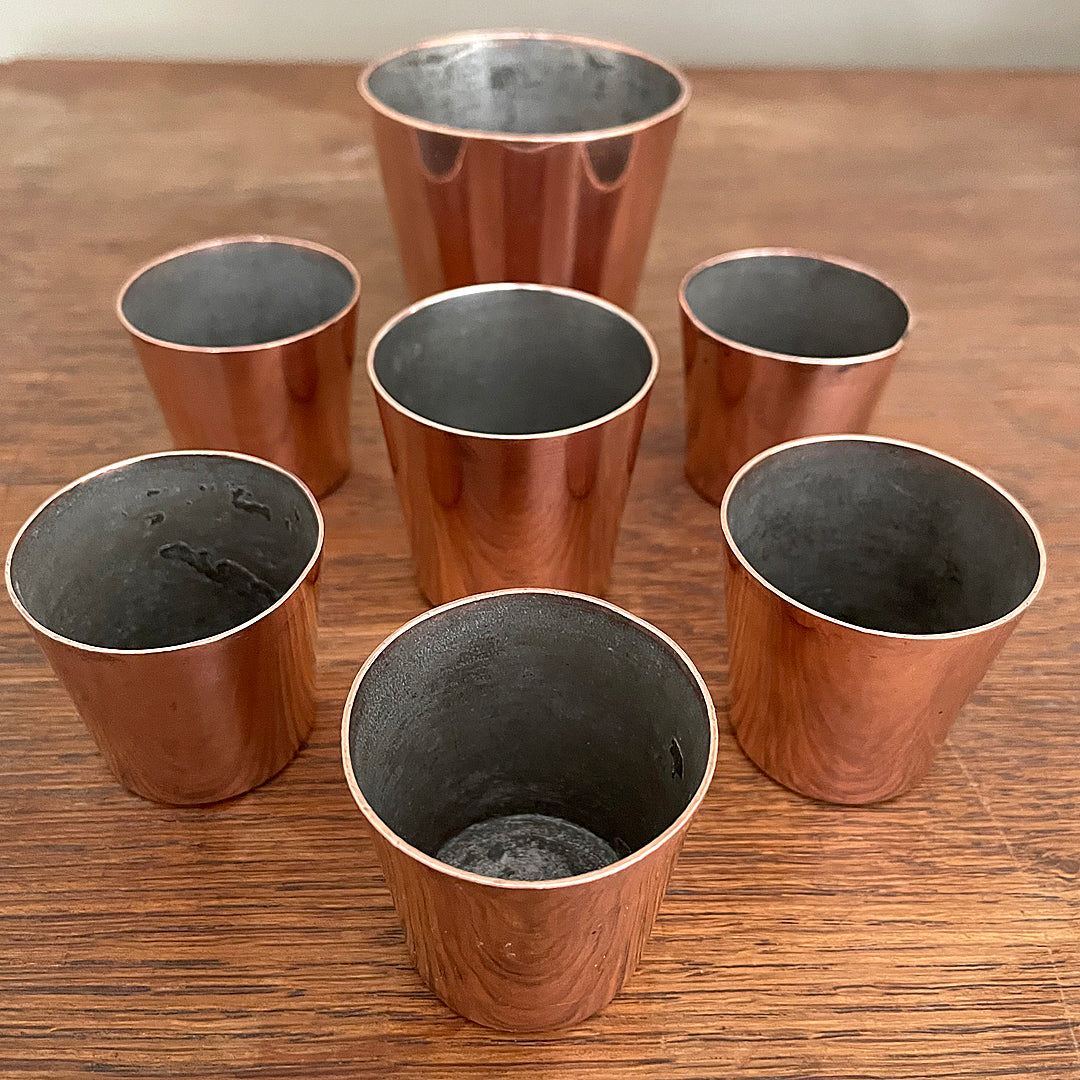 Set of Miniature Dariole Copper Moulds Early 20th Century ANTIQUE