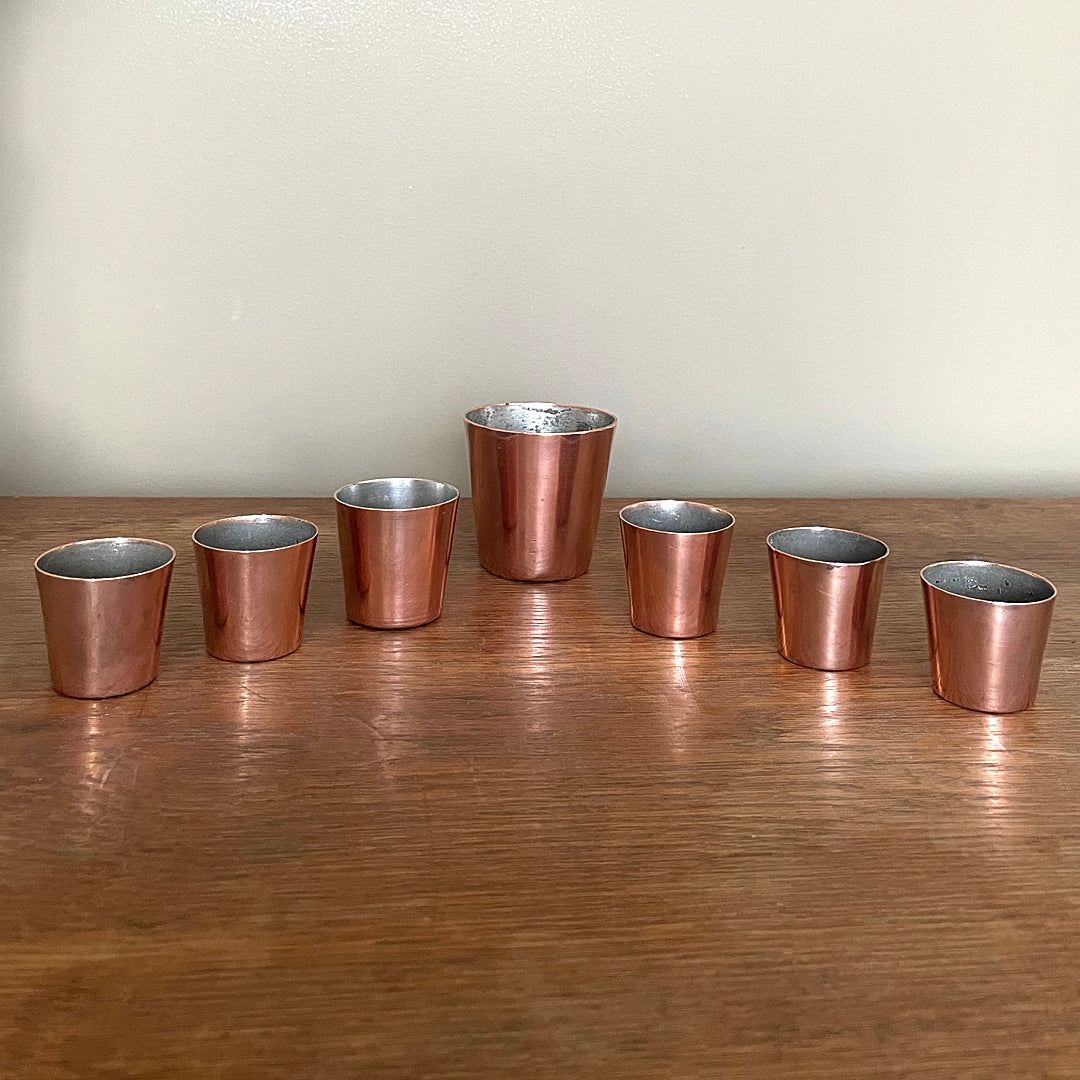 Set of Miniature Dariole Copper Moulds Early 20th Century ANTIQUE