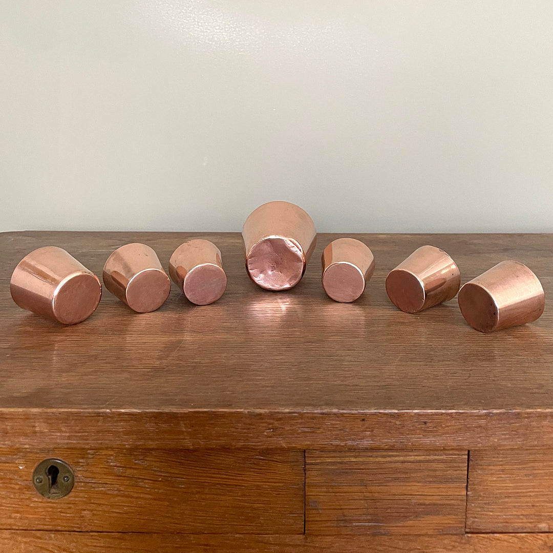 Set of Miniature Dariole Copper Moulds Early 20th Century ANTIQUE