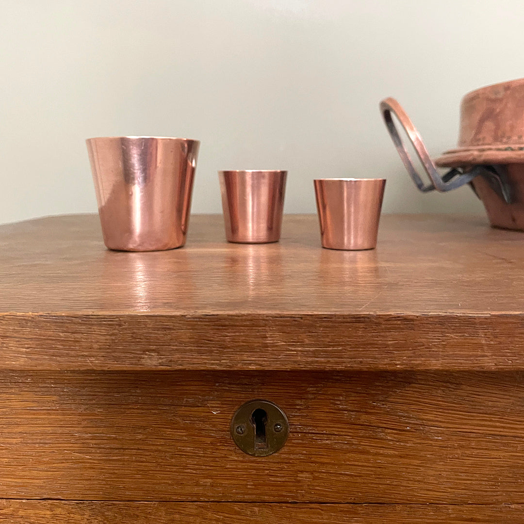 Set of Miniature Dariole Copper Moulds Early 20th Century ANTIQUE