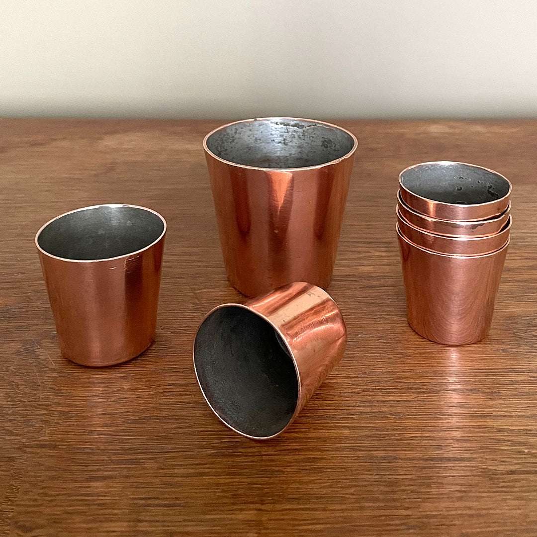 Set of Miniature Dariole Copper Moulds Early 20th Century ANTIQUE