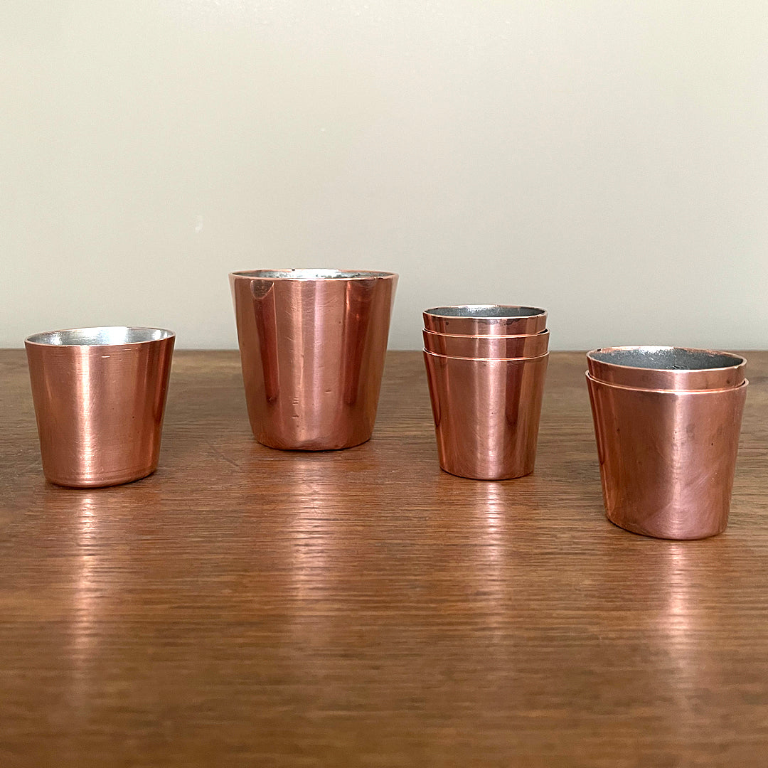 Set of Miniature Dariole Copper Moulds Early 20th Century ANTIQUE