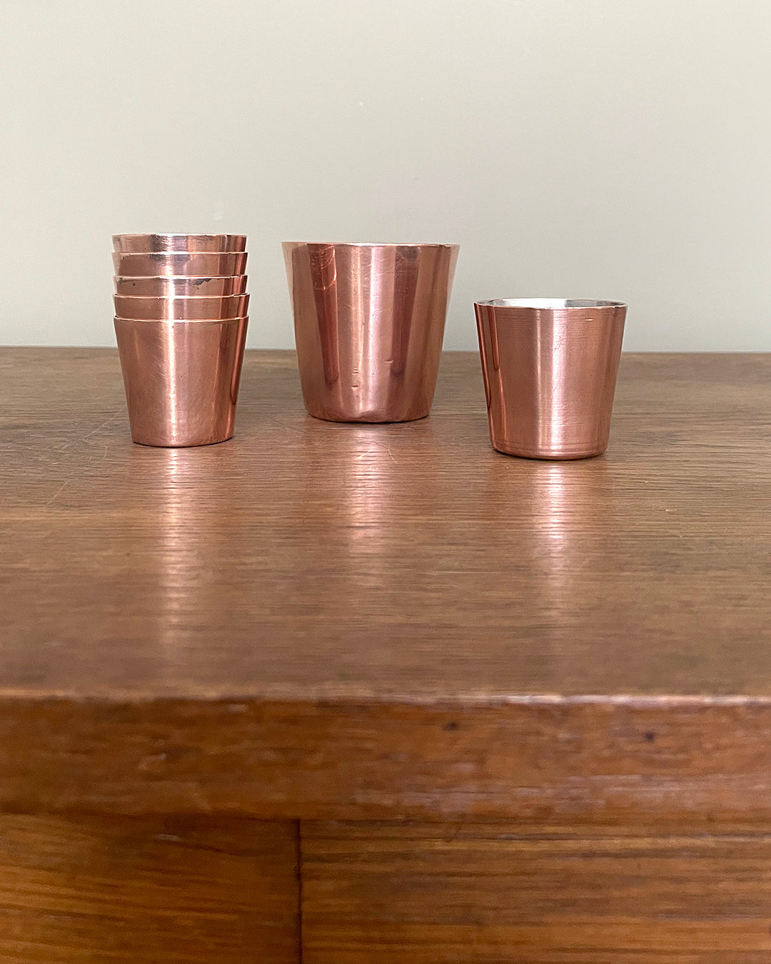 Set of Miniature Dariole Copper Moulds Early 20th Century ANTIQUE