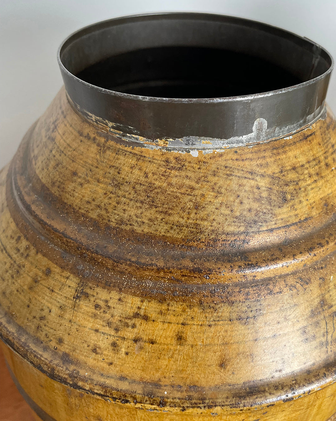 Set Of Three Toleware Tea Canisters Faux Wood 19th Century ANTIQUE