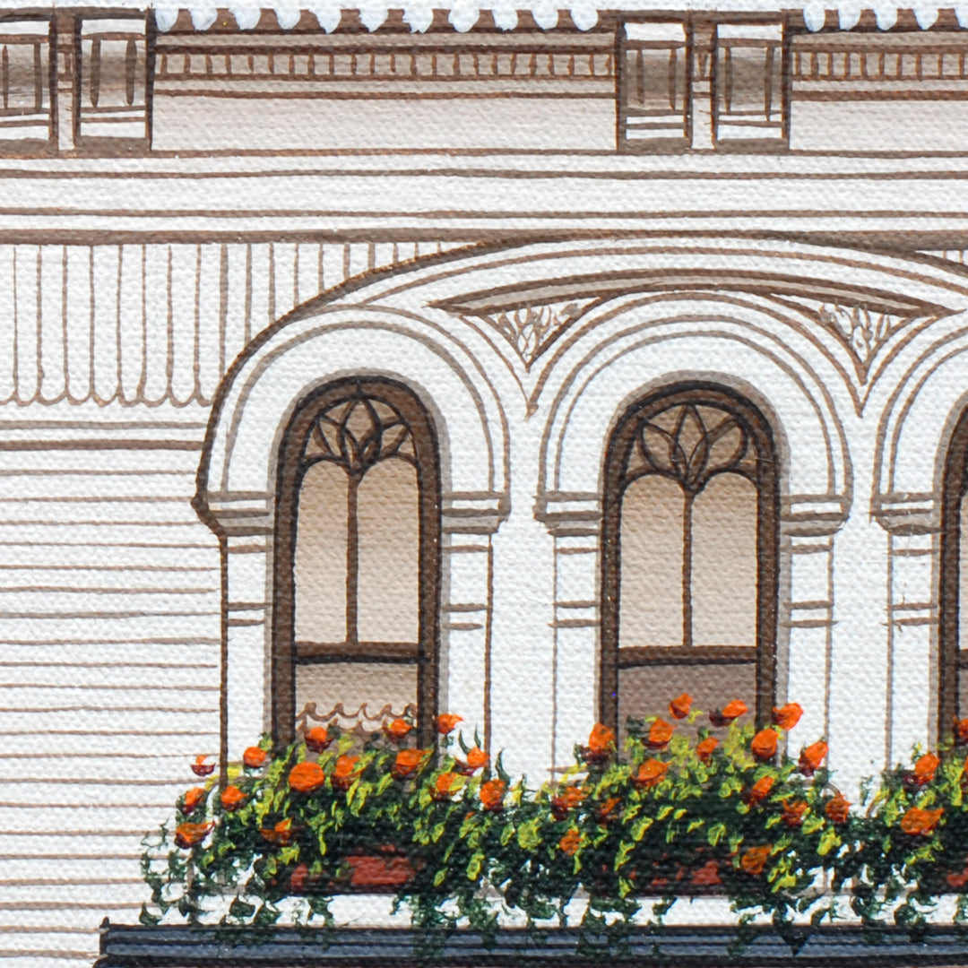 Sue Wall Painting American Victorian House Italianate Style VINTAGE