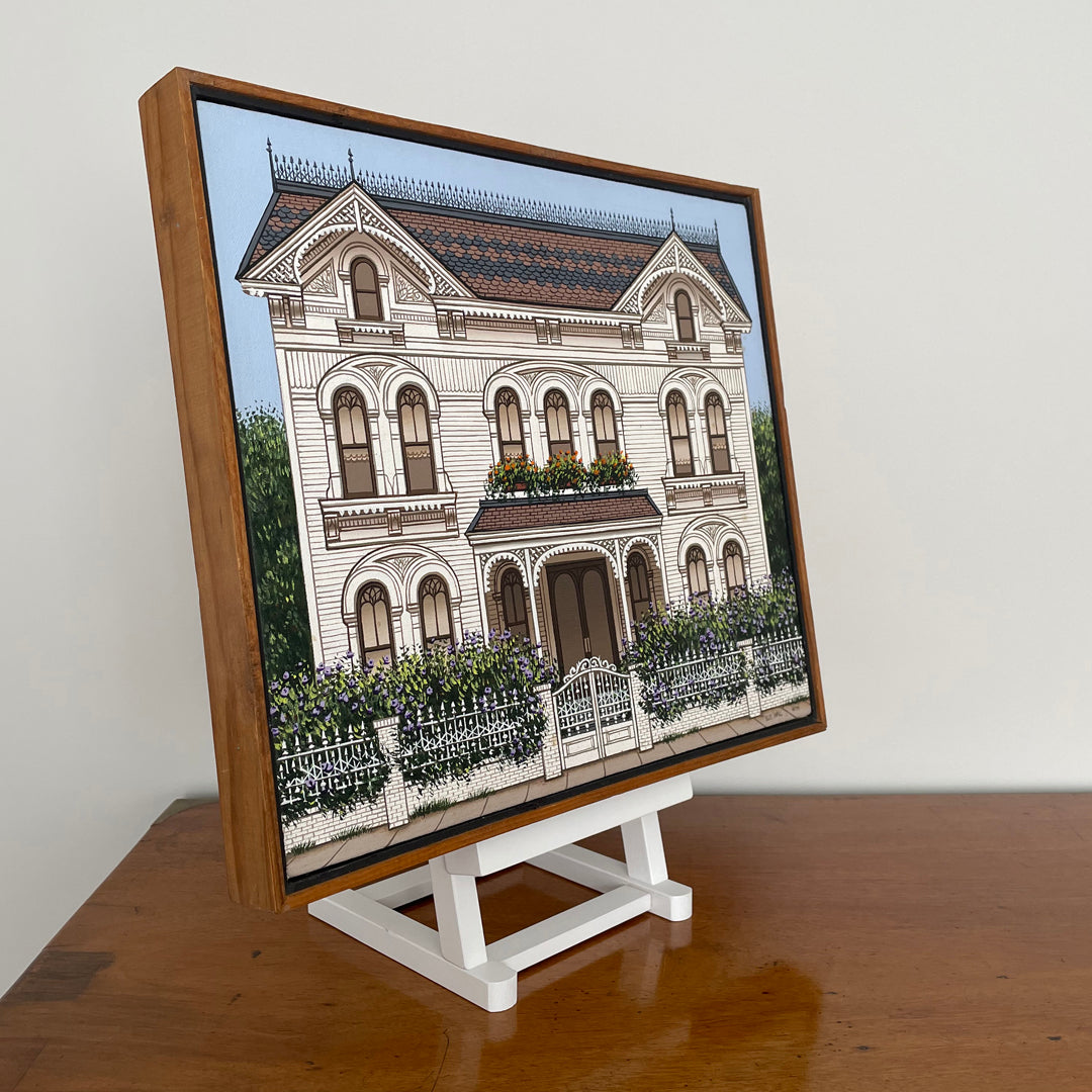 Sue Wall Painting American Victorian House Italianate Style VINTAGE
