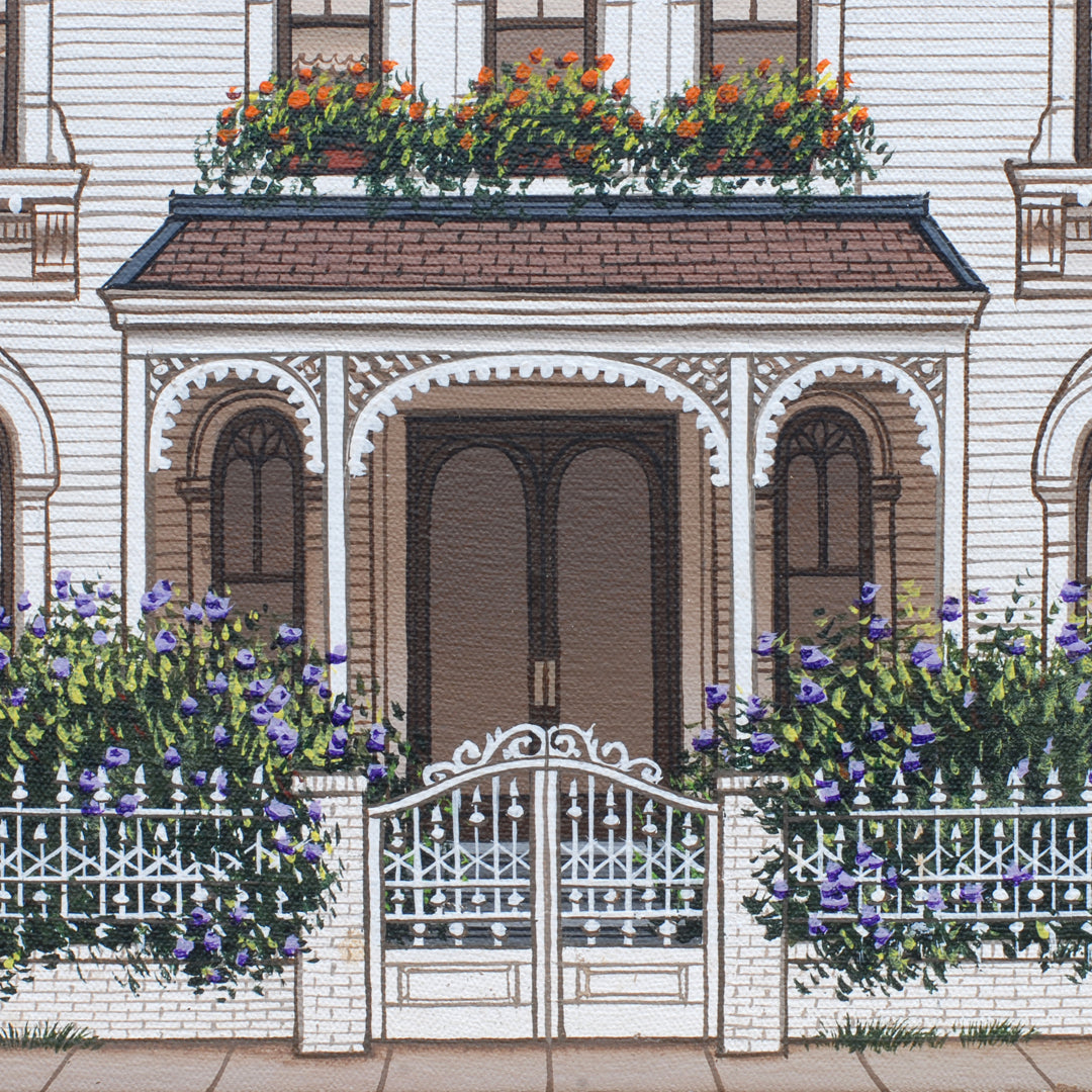 Sue Wall Painting American Victorian House Italianate Style VINTAGE