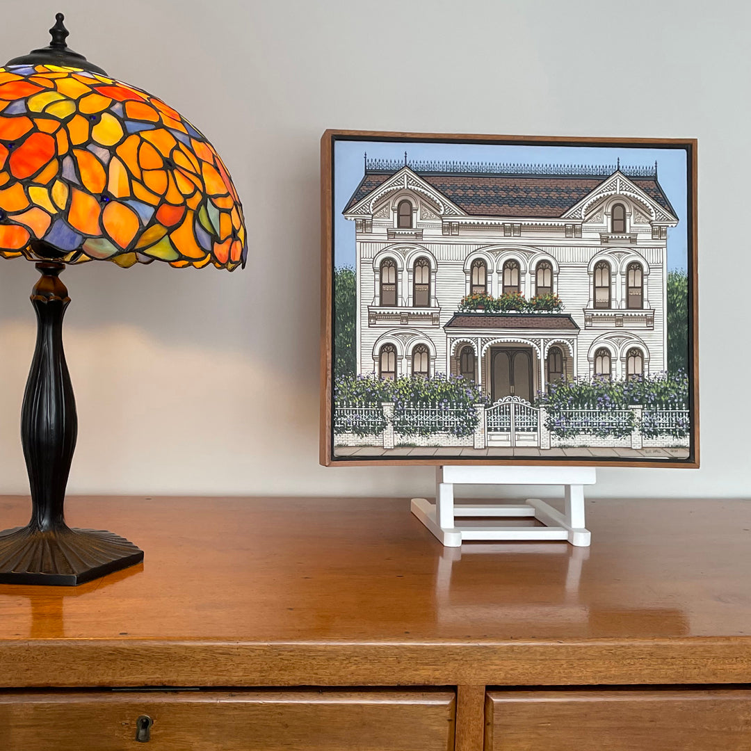 Sue Wall Painting American Victorian House Italianate Style VINTAGE