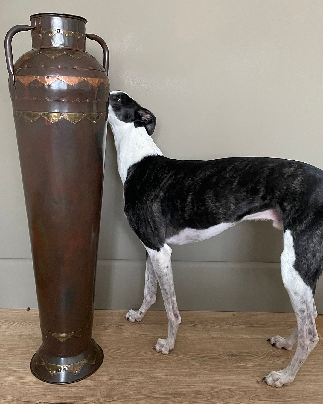 Extremely Tall Handcrafted Copper & Brass Metal Urn 111cm VINTAGE