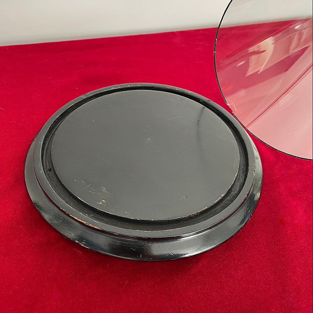 Tall 17.5" Glass Dome & Ebonised Wooden Base For Taxidermy or Displays ANTIQUE