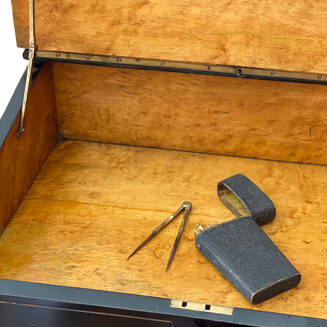 W. Harris & Co Drawing Instruments In Fish Skin Case 1815-41 ANTIQUE