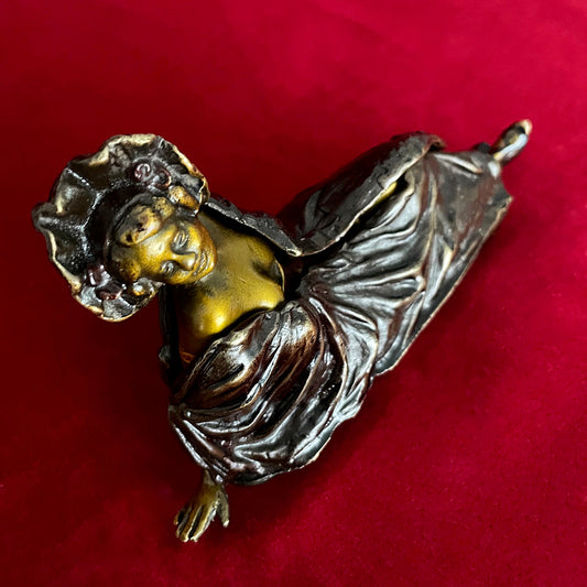 Franz Xavier Bergmann Reclining Nude Lady Erotic Cold Painted Bronze Figurine ANTIQUE