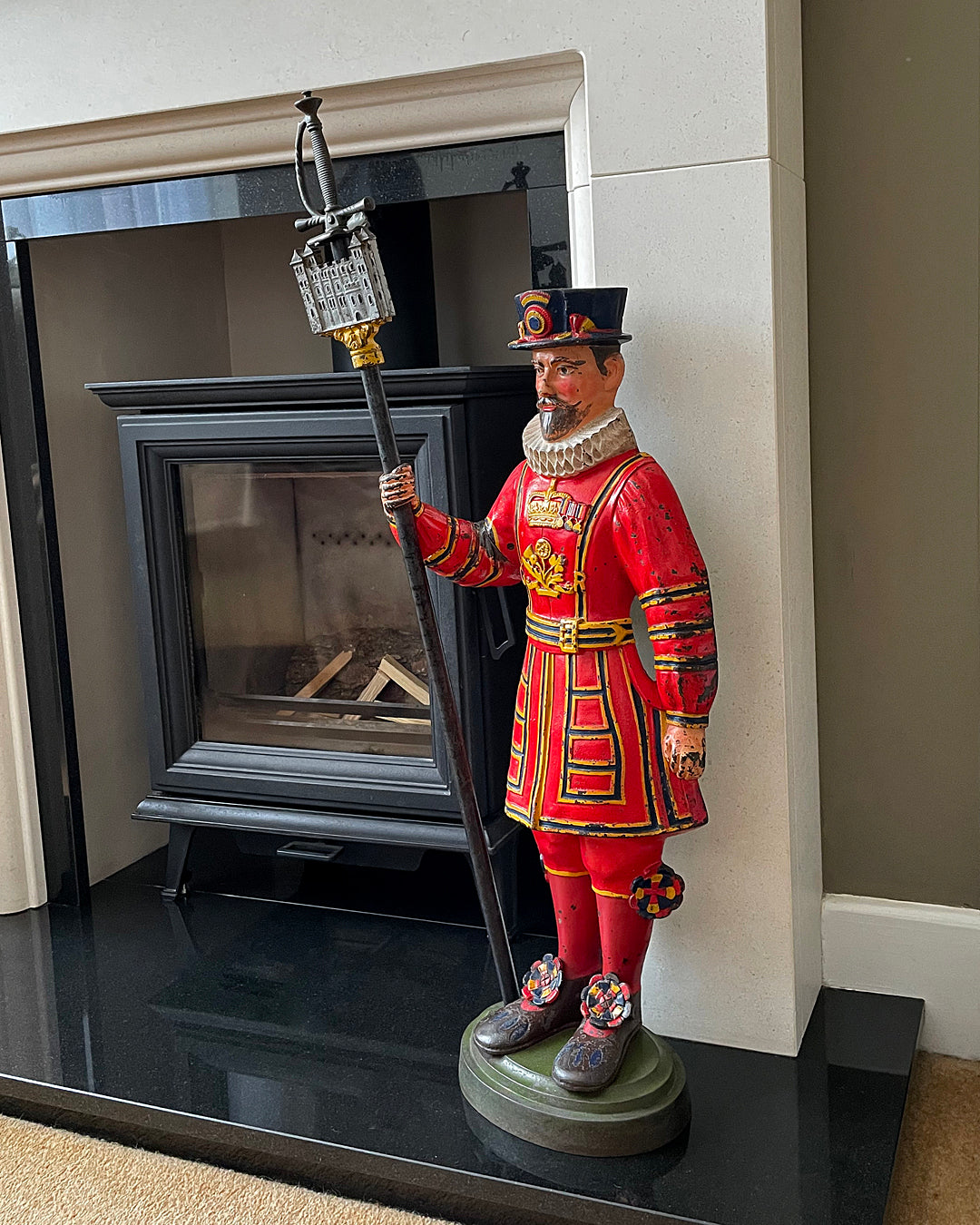 Fireside Companion Beefeater Cast Iron Stand English c. 1910 ANTIQUE