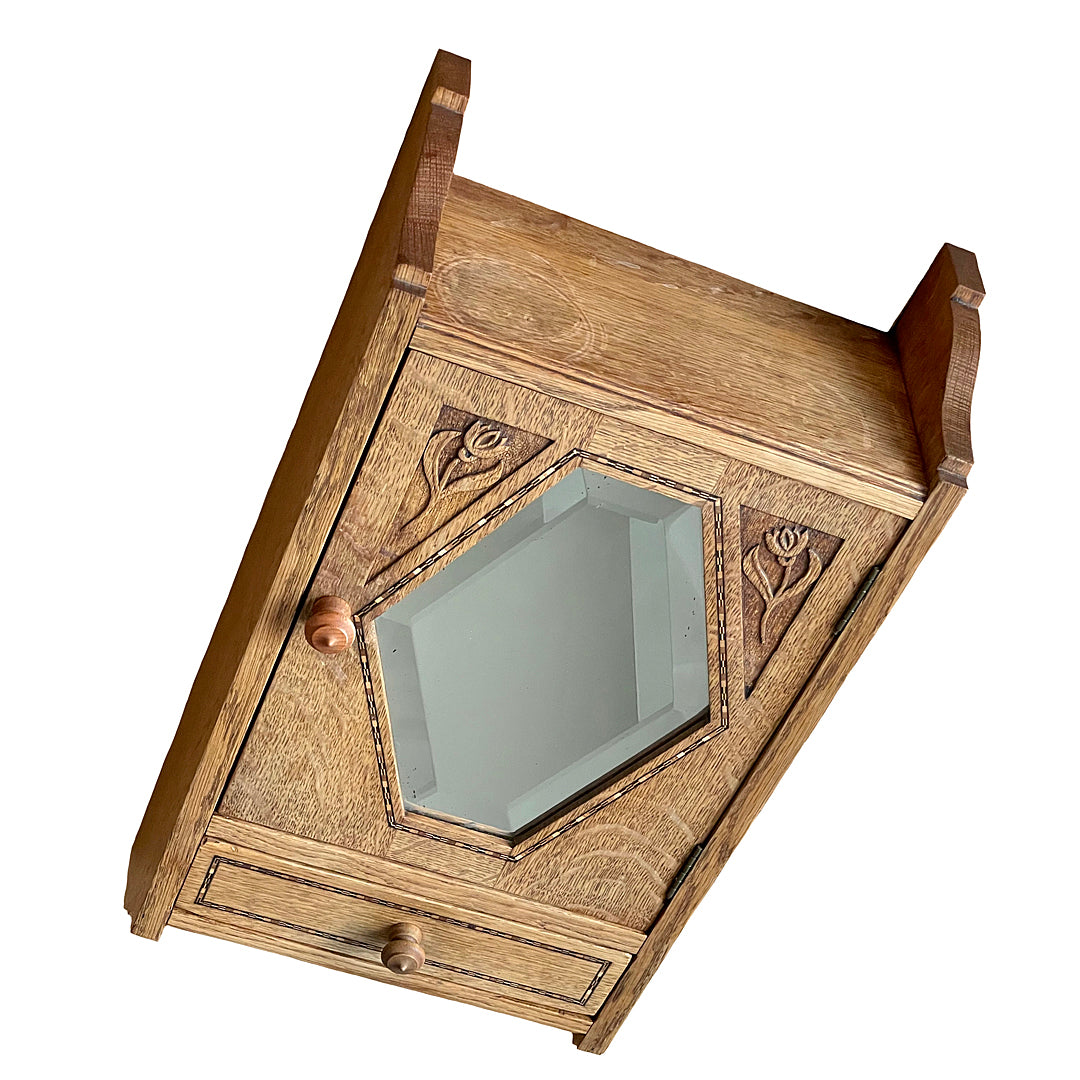 Oak Wall Cabinet Art Nouveau & Art Deco Dutch 1920's ANTIQUE
