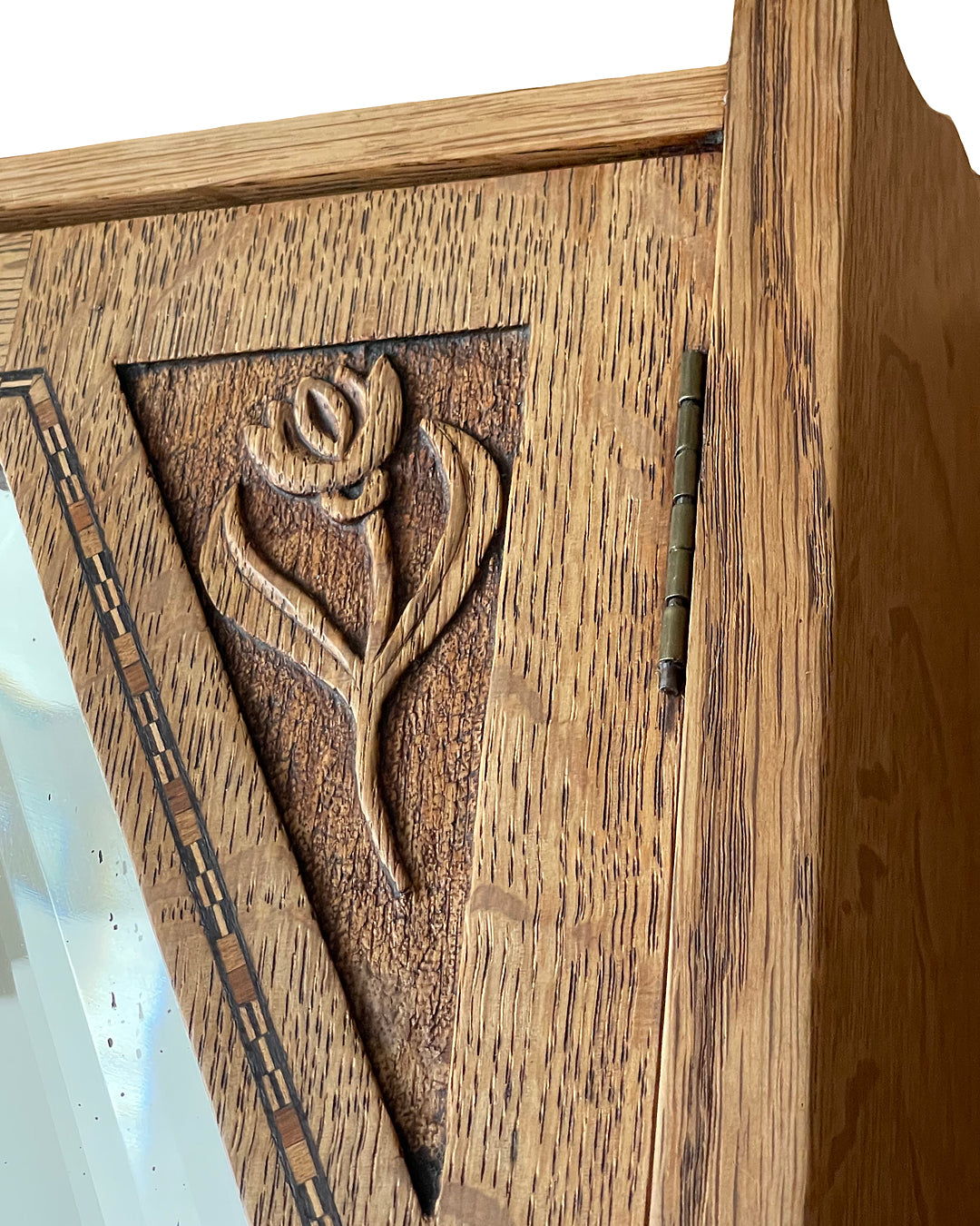 Oak Wall Cabinet Art Nouveau & Art Deco Dutch 1920's ANTIQUE