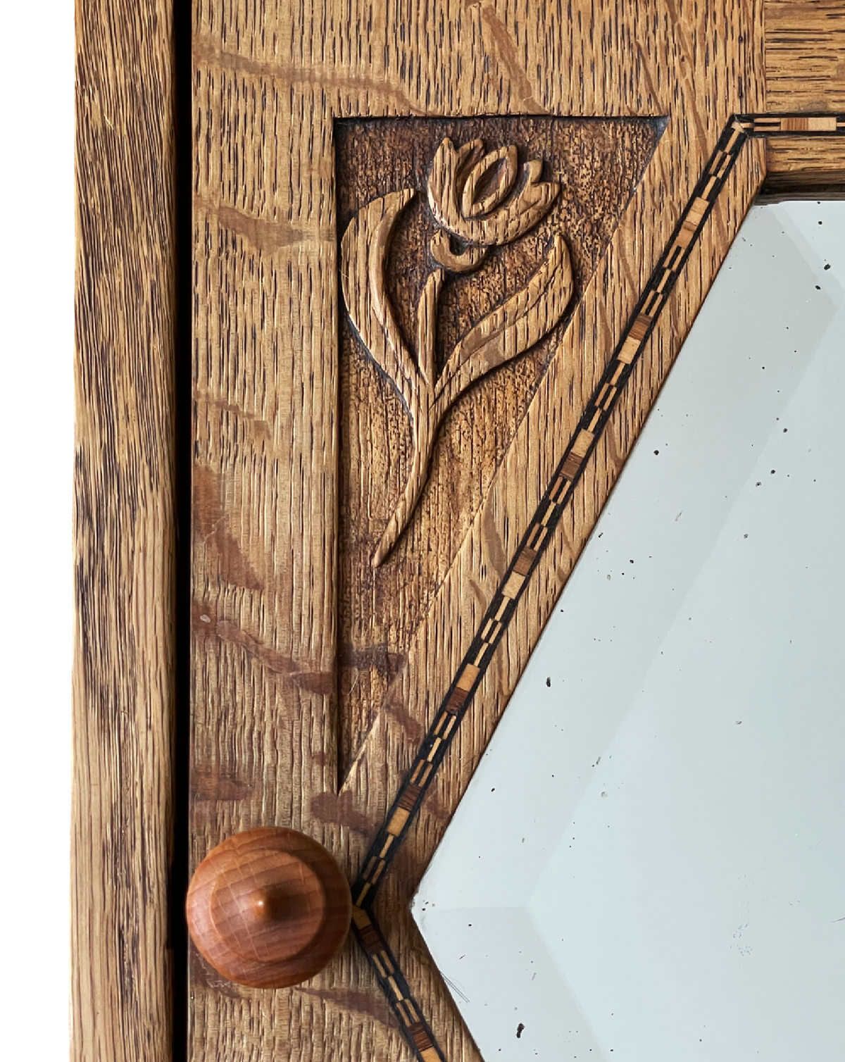 Oak Wall Cabinet Art Nouveau & Art Deco Dutch 1920's ANTIQUE