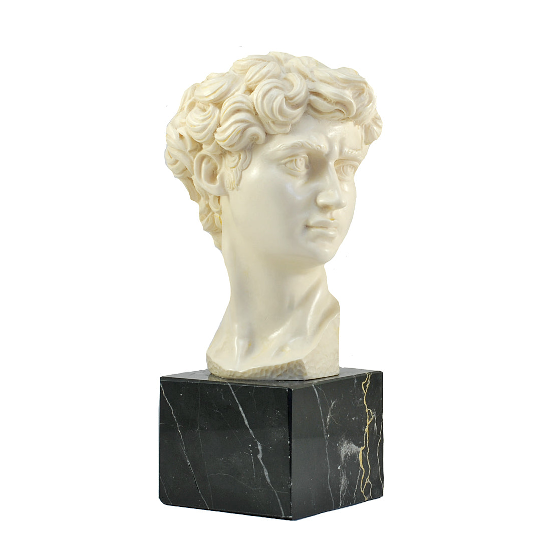 5" Bust Of Michelangelo's David Alabaster & Resin Sculpture Gino Ruggeri Italy VINTAGE