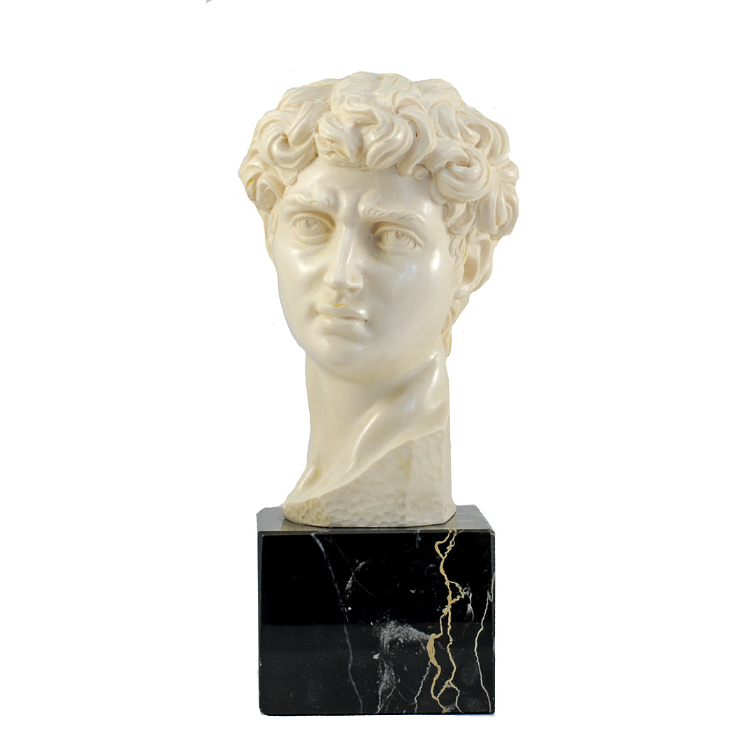 5" Bust Of Michelangelo's David Alabaster & Resin Sculpture Gino Ruggeri Italy VINTAGE