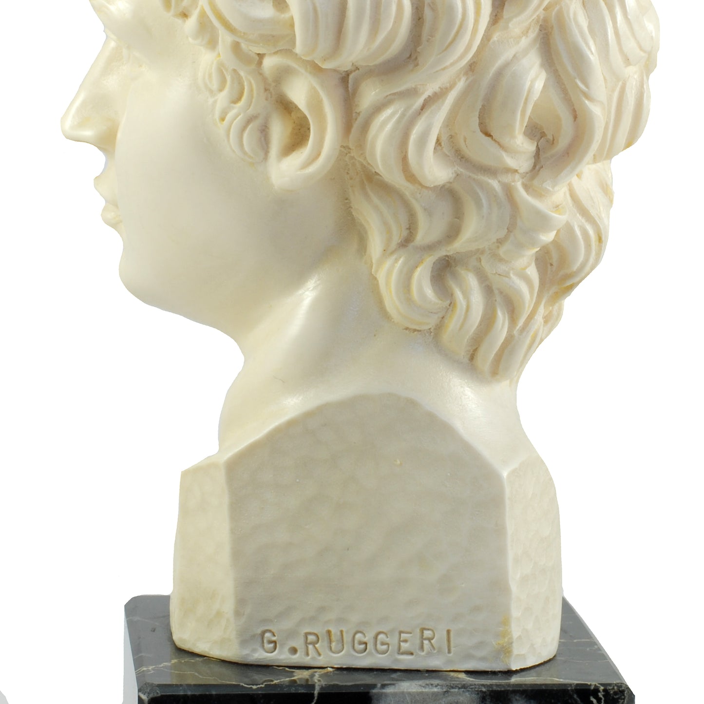 5" Bust Of Michelangelo's David Alabaster & Resin Sculpture Gino Ruggeri Italy VINTAGE