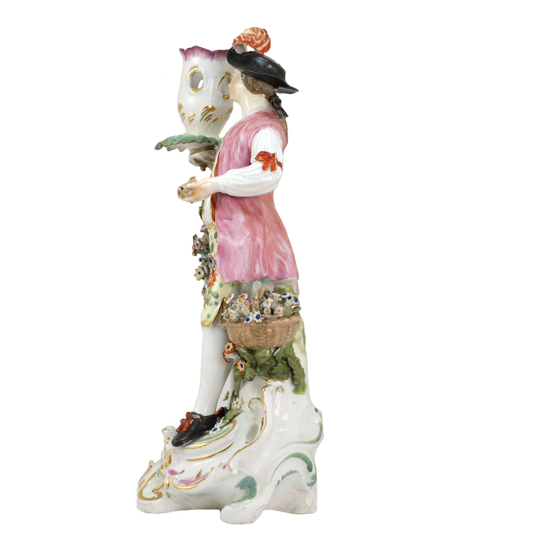 A Twin Set Of Large Derby Porcelain Candlesticks Figurines c. 1775 ANTIQUE