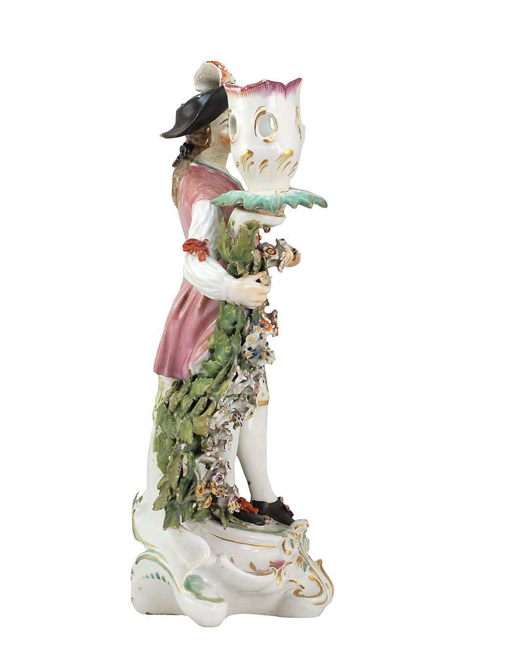 A Twin Set Of Large Derby Porcelain Candlesticks Figurines c. 1775 ANTIQUE