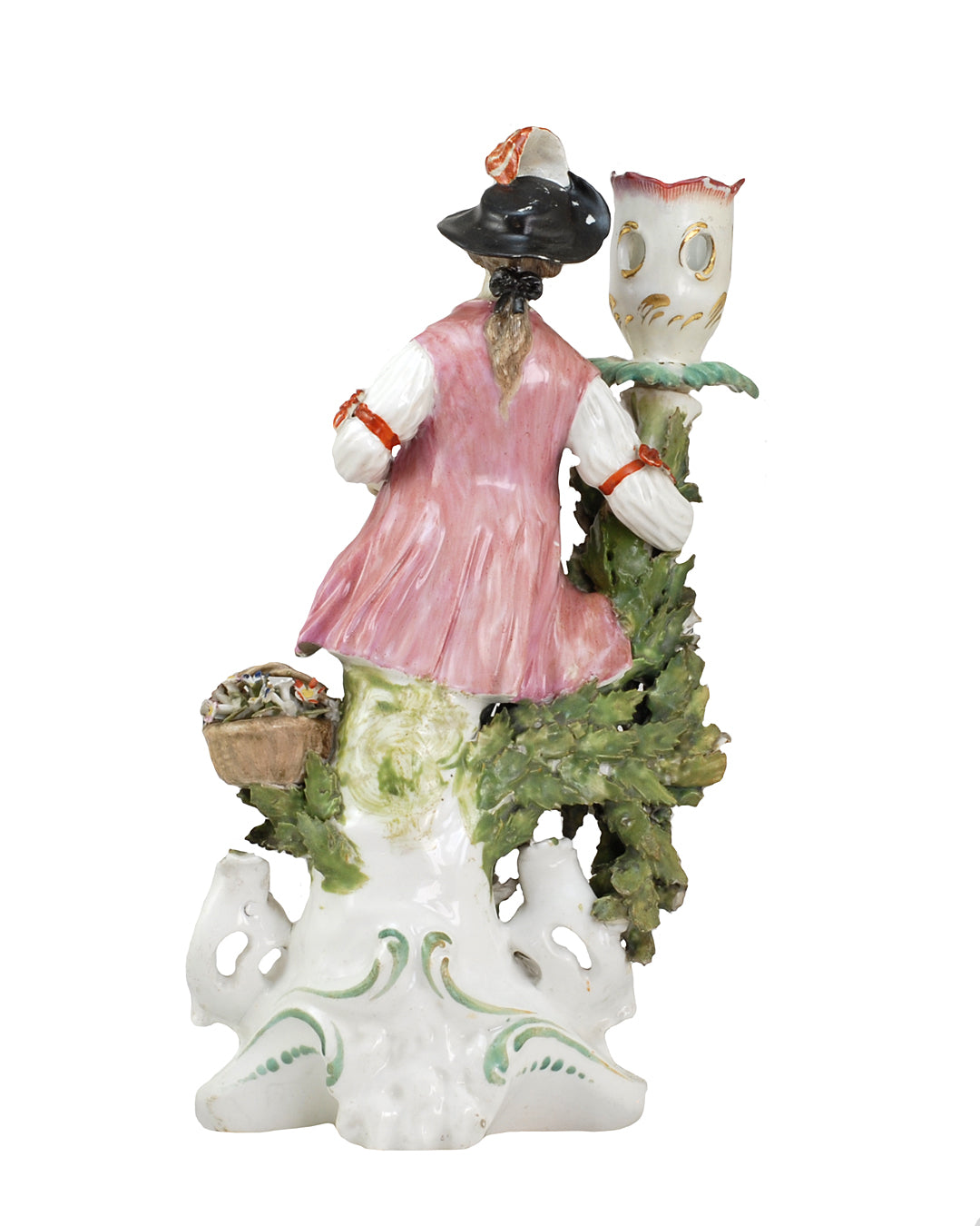 A Twin Set Of Large Derby Porcelain Candlesticks Figurines c. 1775 ANTIQUE