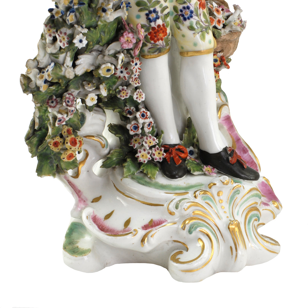 A Twin Set Of Large Derby Porcelain Candlesticks Figurines c. 1775 ANTIQUE