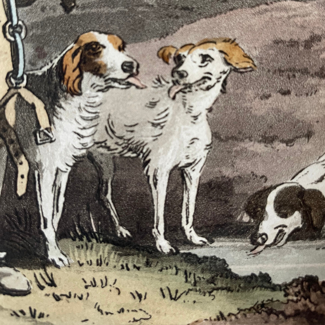 Framed Engraving Dog Handler - Costume Of Yorkshire 54 x 45cm ANTIQUE