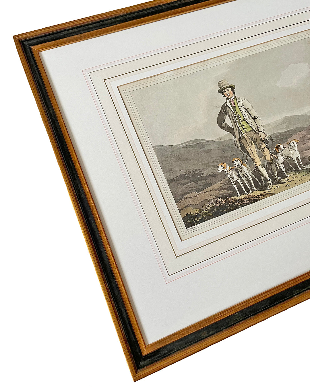 Framed Engraving Dog Handler - Costume Of Yorkshire 54 x 45cm ANTIQUE