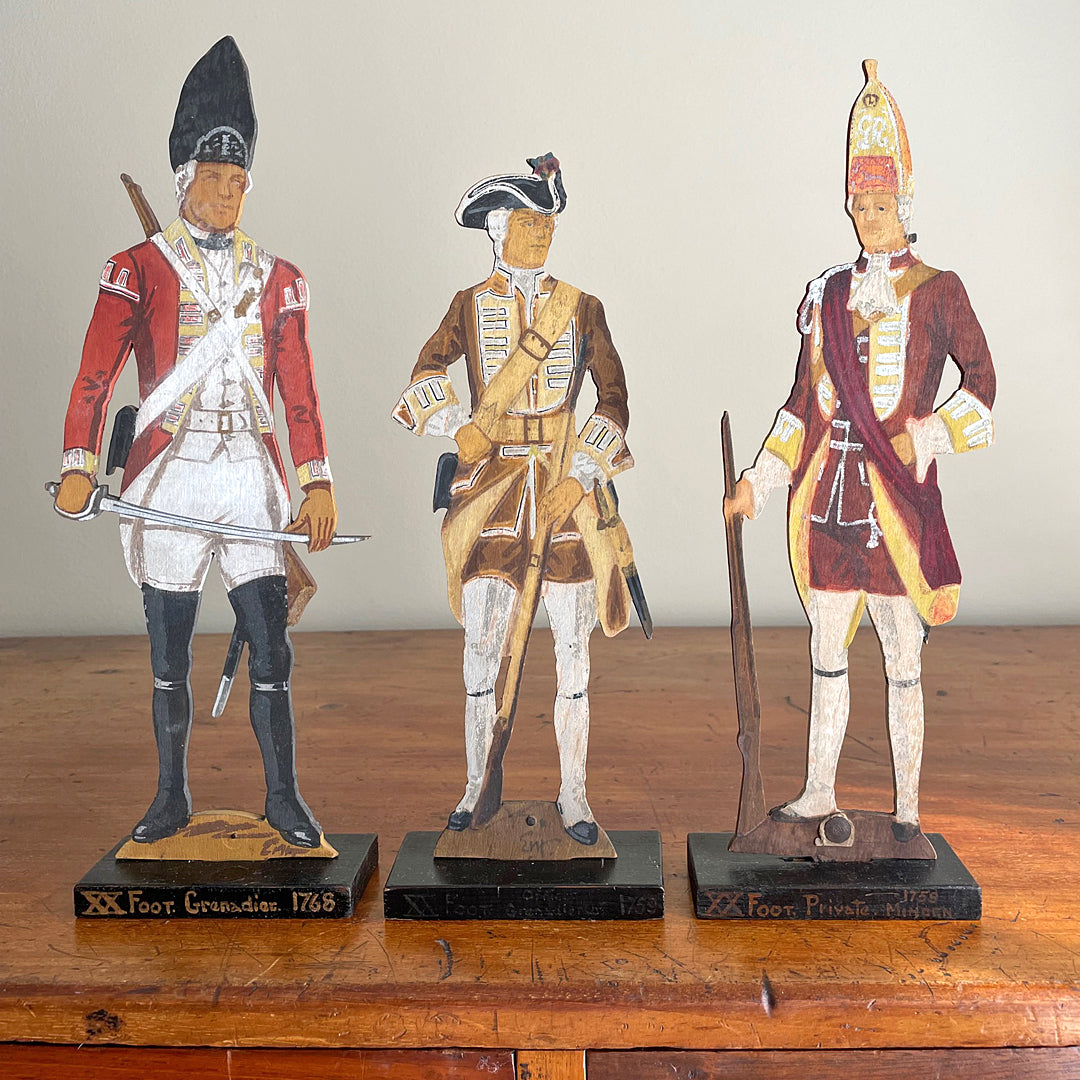 EV Howell Hand Painted Miniature Wooden Soldiers 20th Regiment Lancashire Fusiliers VINTAGE