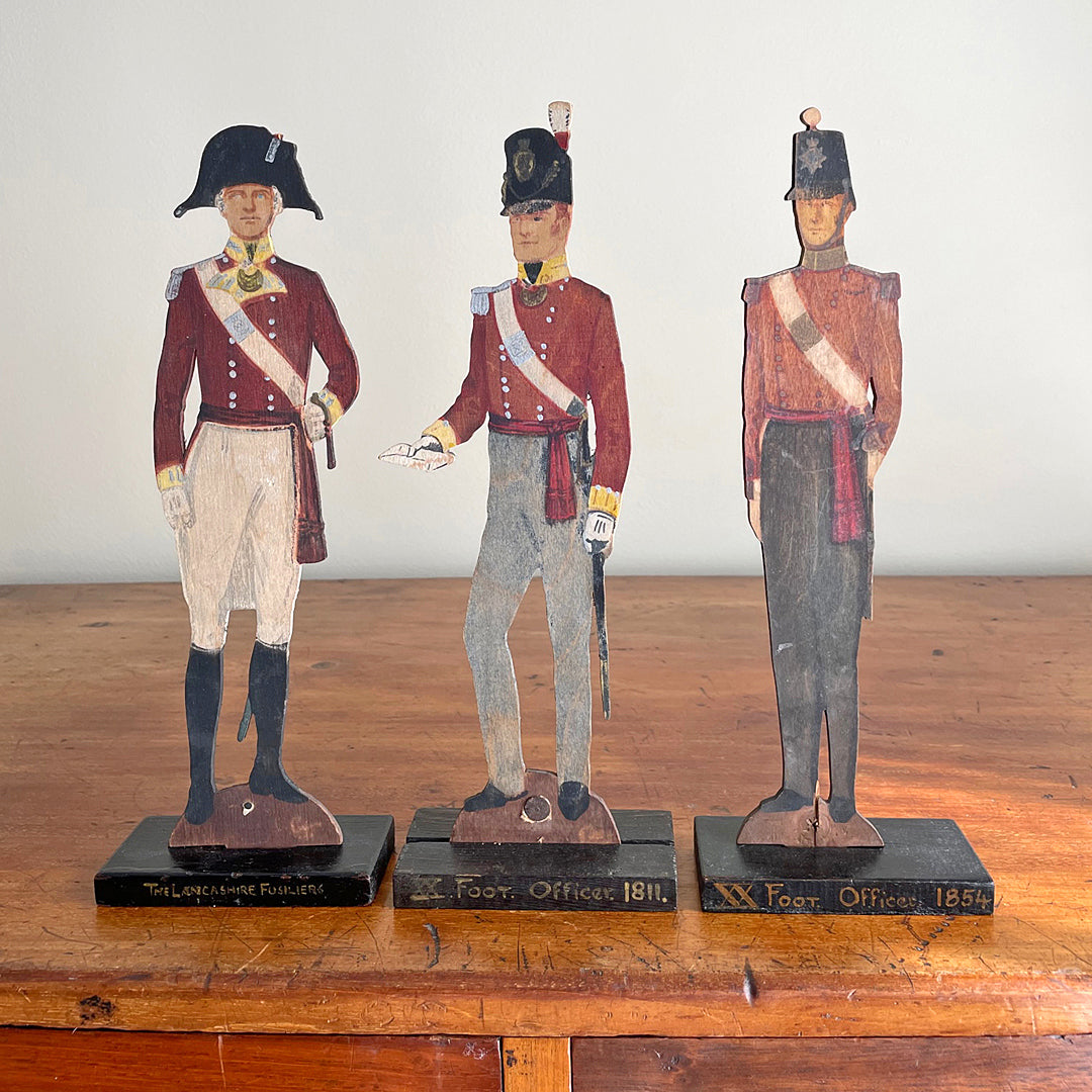 EV Howell Hand Painted Miniature Wooden Soldiers 20th Regiment Lancashire Fusiliers VINTAGE