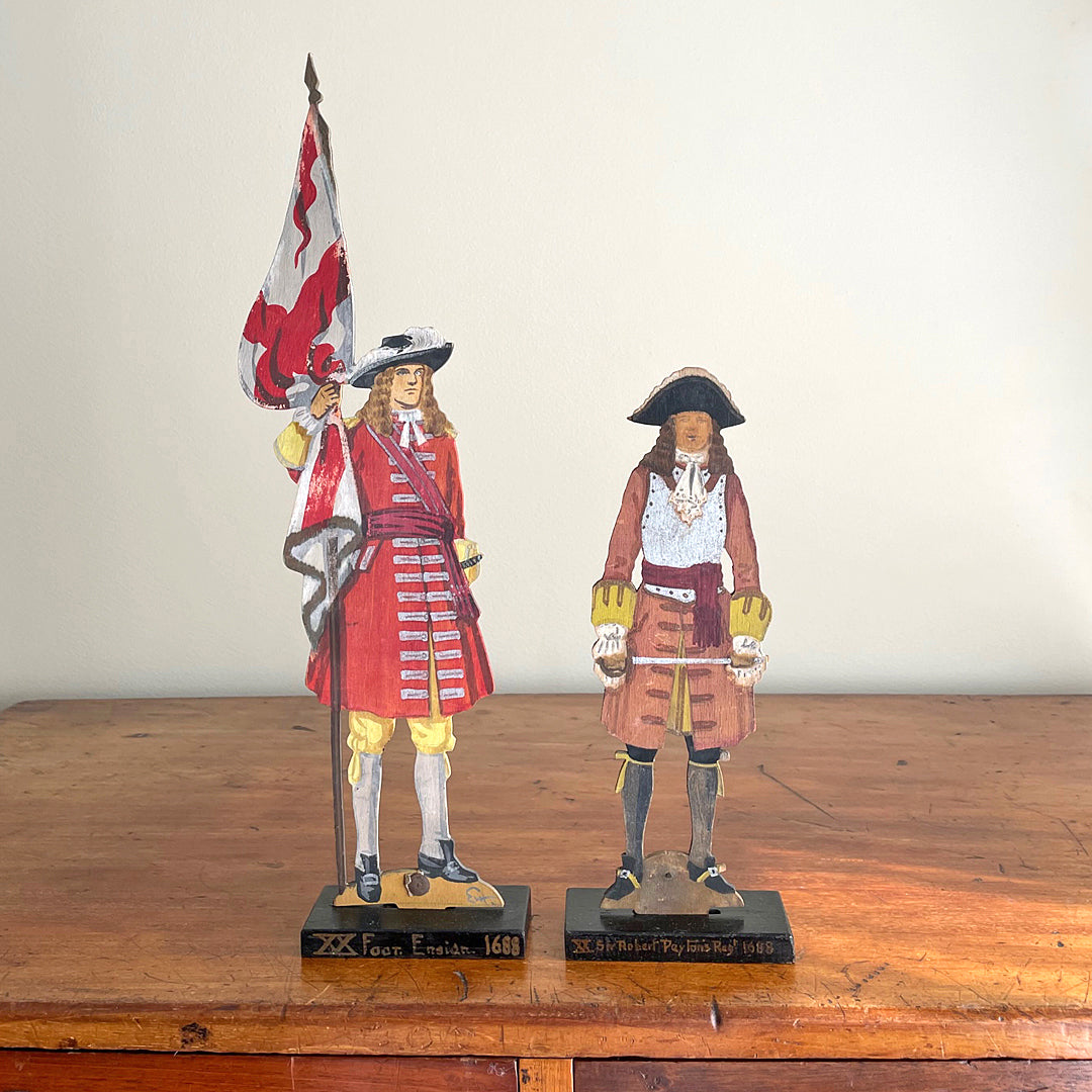 EV Howell Hand Painted Miniature Wooden Soldiers 20th Regiment Lancashire Fusiliers VINTAGE