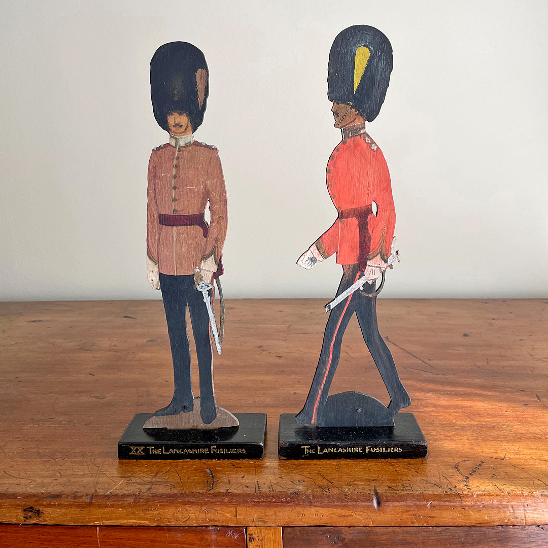 EV Howell Hand Painted Miniature Wooden Soldiers 20th Regiment Lancashire Fusiliers VINTAGE