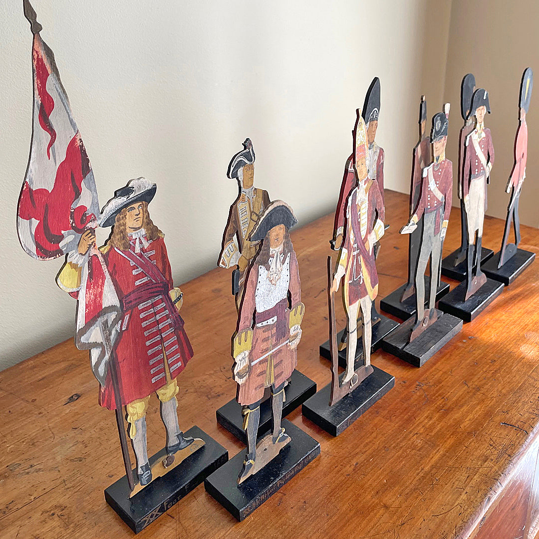 EV Howell Hand Painted Miniature Wooden Soldiers 20th Regiment Lancashire Fusiliers VINTAGE