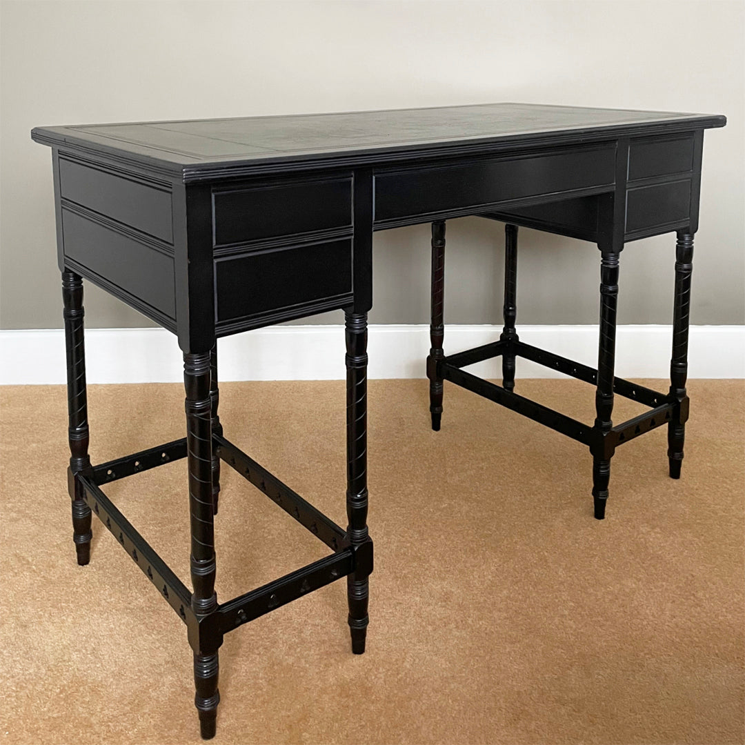 Collinson & Lock EW Godwin Aesthetic Movement Ebonised Desk ANTIQUE