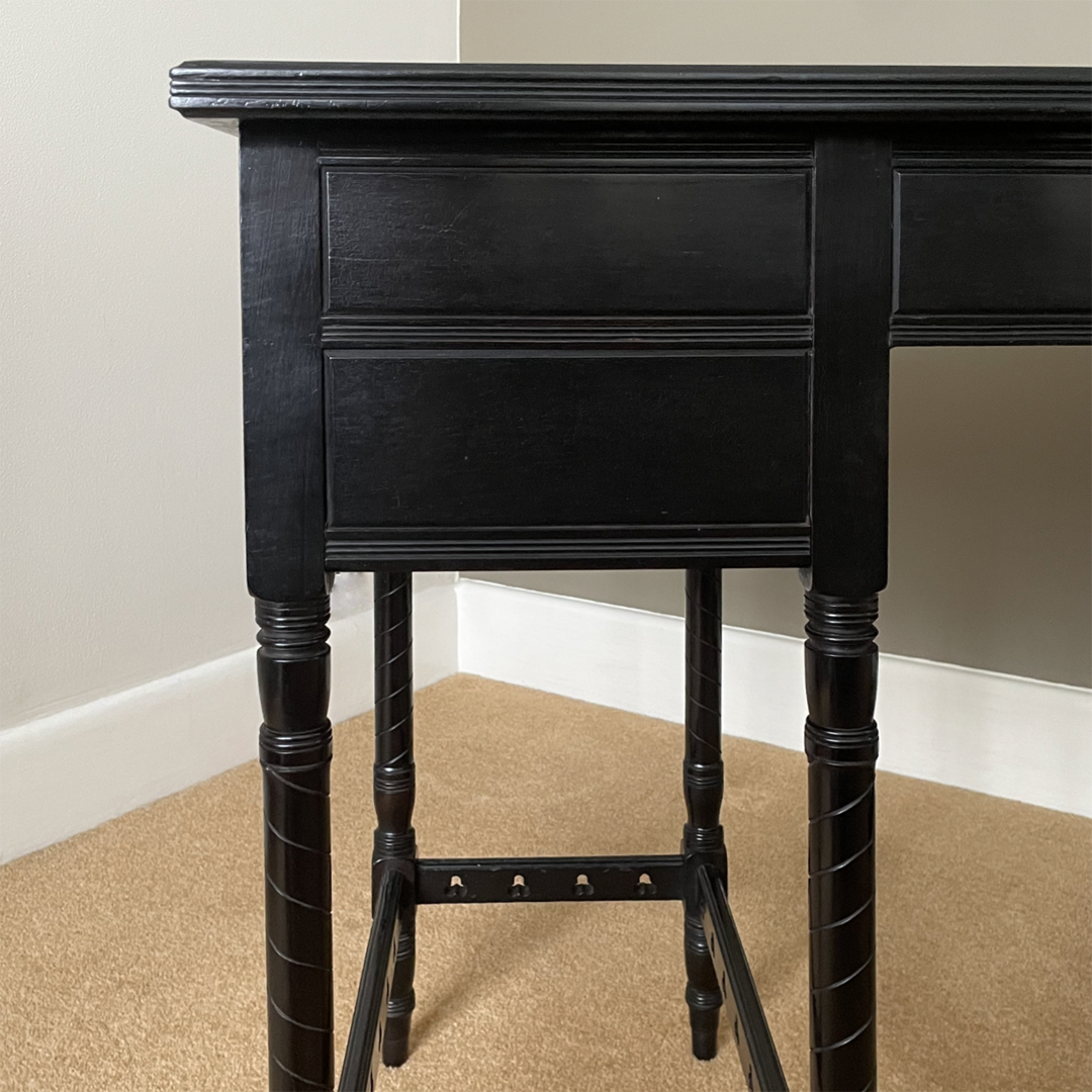 Collinson & Lock EW Godwin Aesthetic Movement Ebonised Desk ANTIQUE