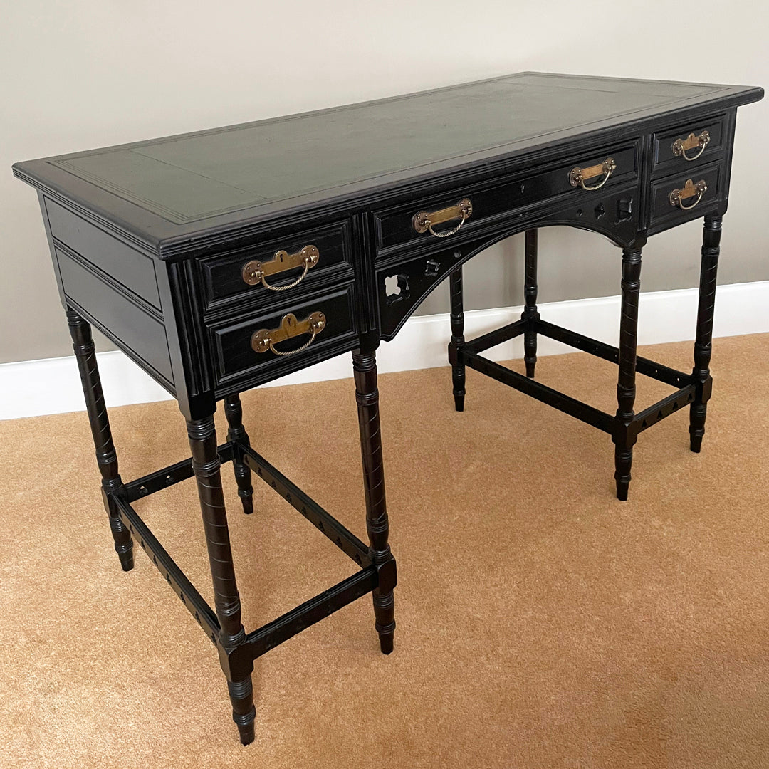 Collinson & Lock EW Godwin Aesthetic Movement Ebonised Desk ANTIQUE