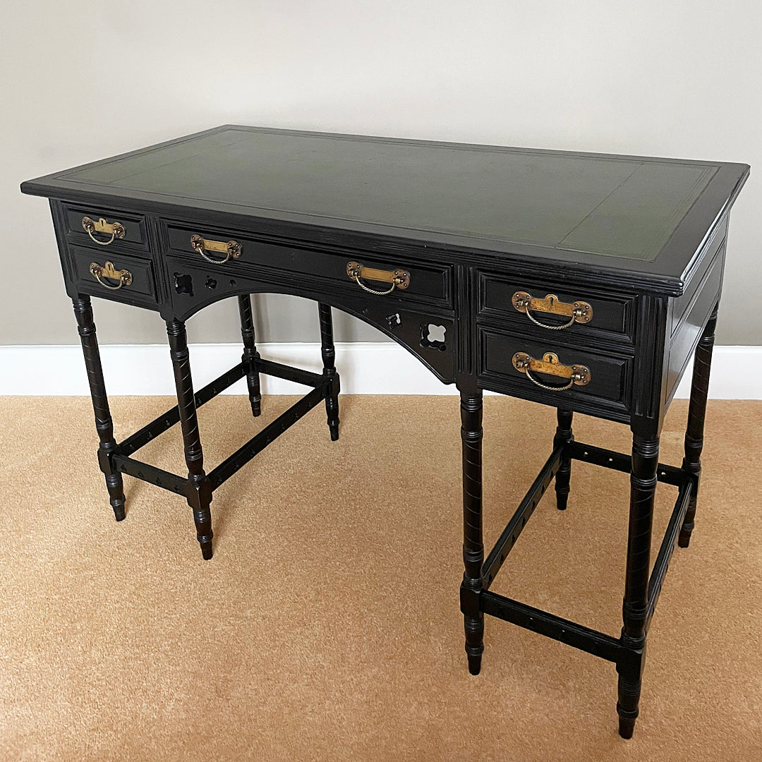 Collinson & Lock EW Godwin Aesthetic Movement Ebonised Desk ANTIQUE