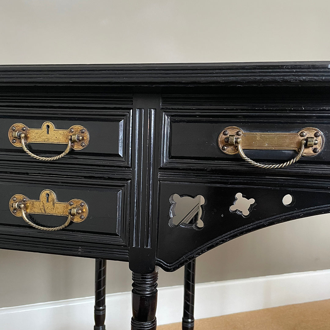 Collinson & Lock EW Godwin Aesthetic Movement Ebonised Desk ANTIQUE