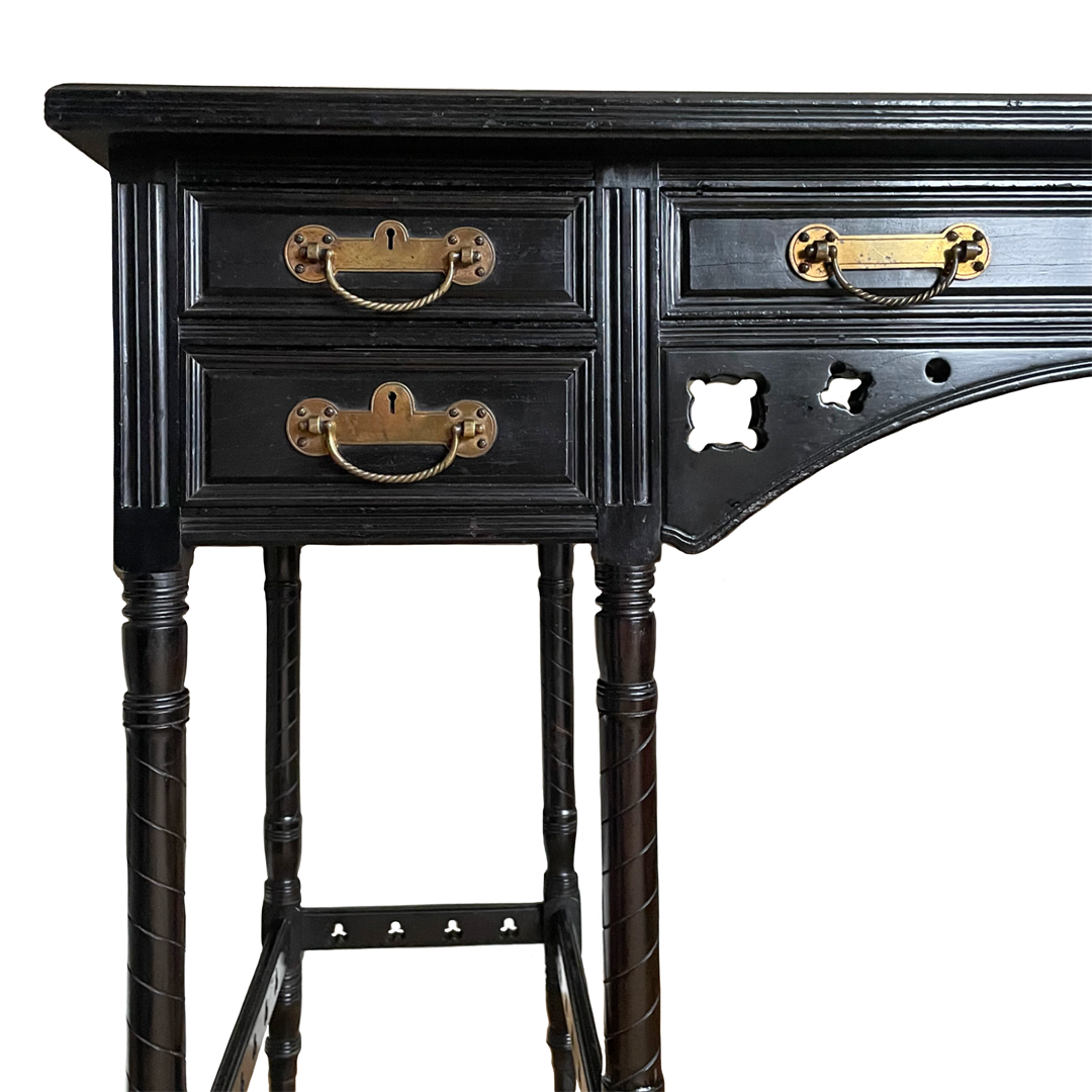 Collinson & Lock EW Godwin Aesthetic Movement Ebonised Desk ANTIQUE