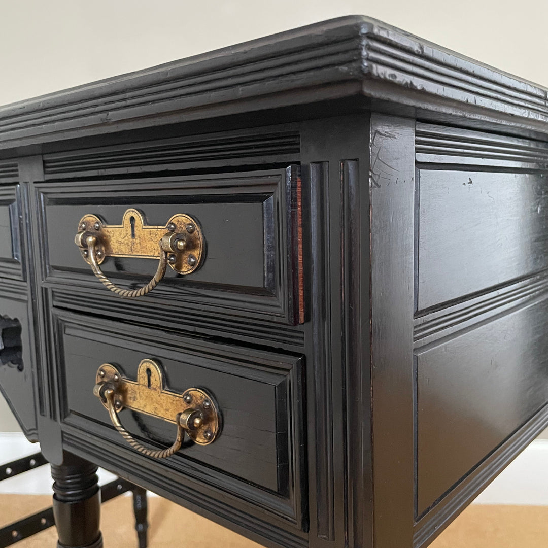 Collinson & Lock EW Godwin Aesthetic Movement Ebonised Desk ANTIQUE