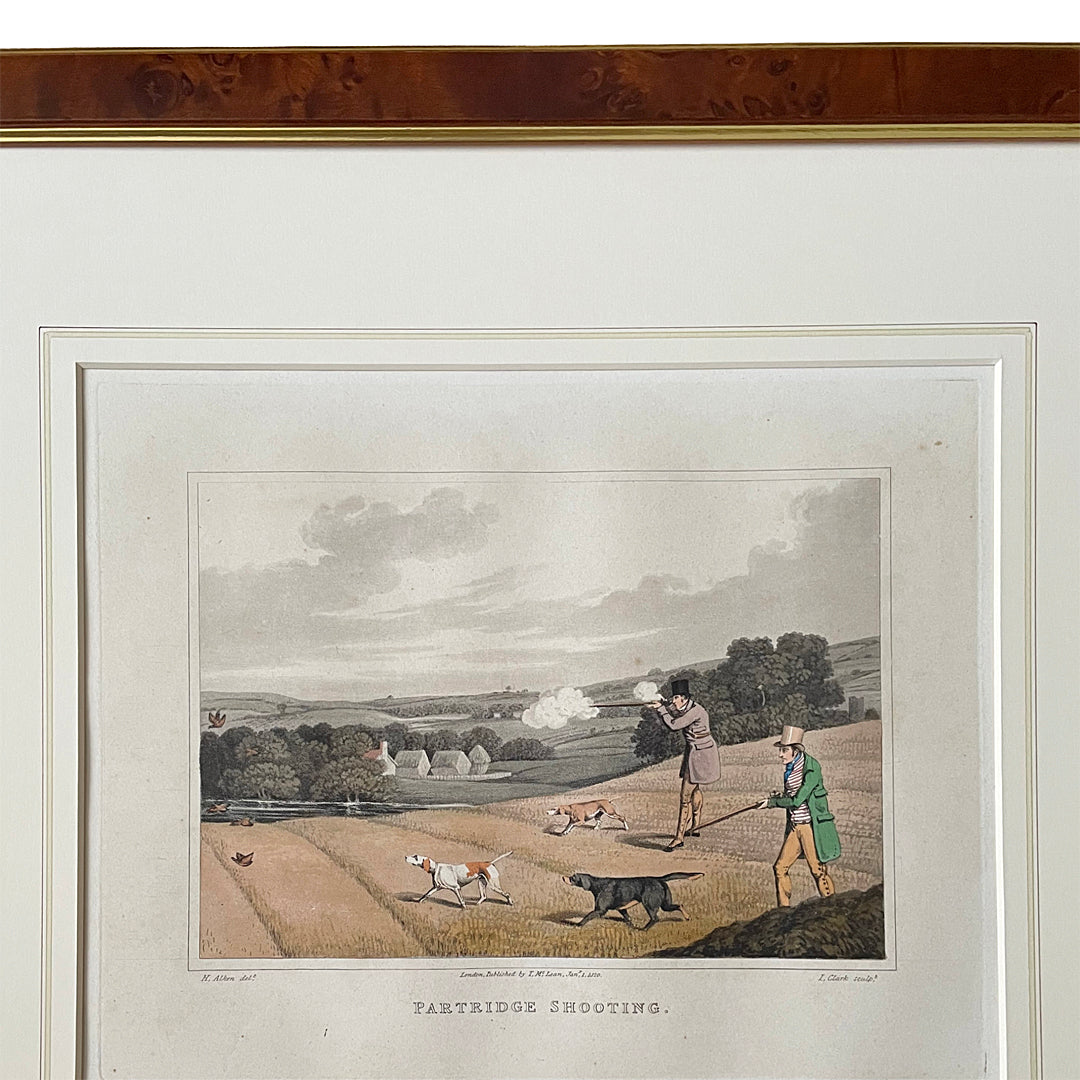 Framed Etching Partridge Shooting Henry Alken 47.5 x 42.5cm ANTIQUE