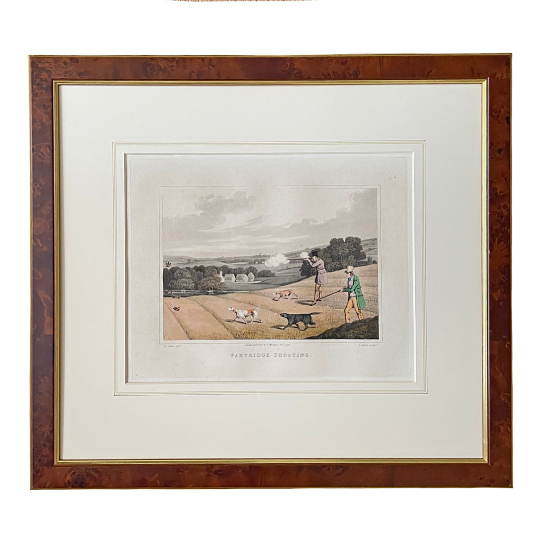 Framed Etching Partridge Shooting Henry Alken 47.5 x 42.5cm ANTIQUE